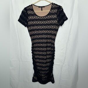 BCBg Lace Lined Ruched Mini Dress Size S